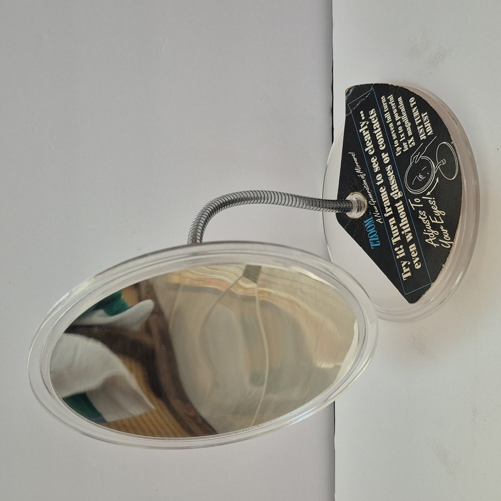 Vintage ZZoom Gooseneck Makeup Cosmetic Vanity Mirror Adjustable Magnifying